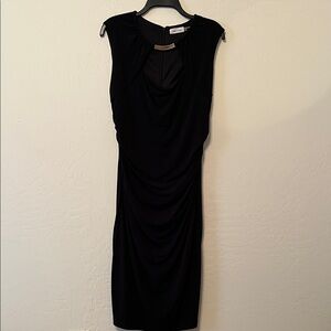 Calvin Klein Black Draped Midi Dress